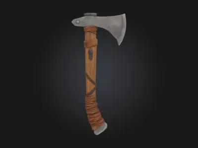 Viking and Barbarian Axe and Shield Pack Stylized Weapons Low-poly 3D model