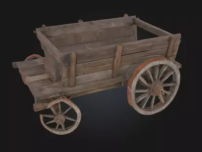 Wooden Pioneer Wagon  Trailblazer of the Frontier 3D model