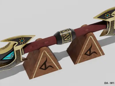 DA W1 04 Eshiel - Double Saber Low-poly 3D model