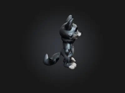 Cartoon Wolf Low-poly 3D model