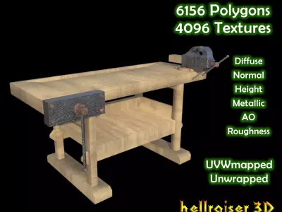 Workbench - PBR - Textured Low-poly 3D model