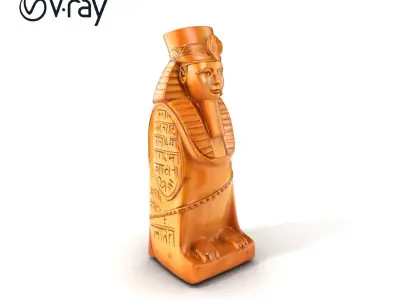 Ancient Egyptian Pharaoh Statuette model pack Low-poly 3D model
