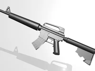 Low Poly M4A1 ar - rifle Low-poly 3D model