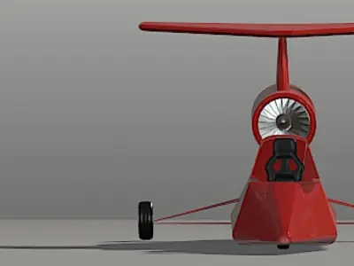 Twin Engine Jet Car - High Poly Free 3D model