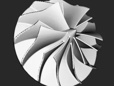Turbo compressor wheel 3D print model