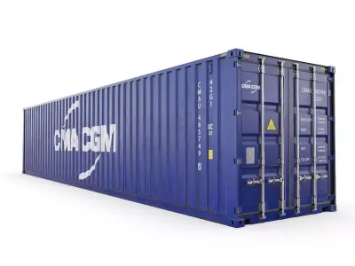 40 feet CMA-CGM standard shipping container 3D model