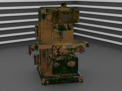 Milling machine Low-poly 3D model purchase