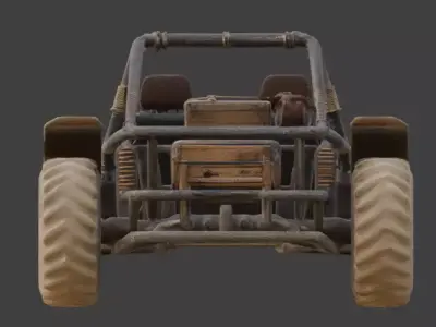 Wild West Themed Sand Buggy Asset Low-poly 3D model