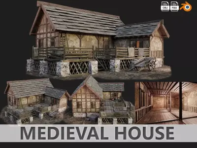 Old House Medieval 20 PBR 4K GameReady Low-poly 3D model