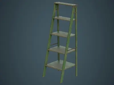 Step Ladder 1C Low-poly 3D model