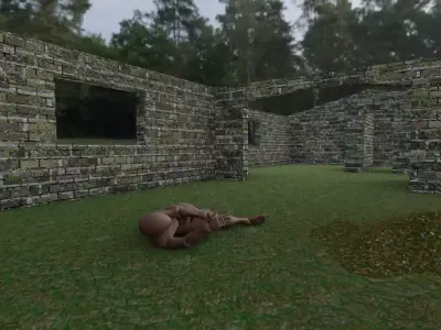 Ancient Incomplete Building Low-poly 3D model