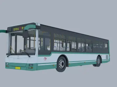 Kunming City Bus    Golden Dragon Bus      3D model