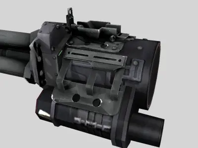 minigun machine gun Free low-poly 3D model