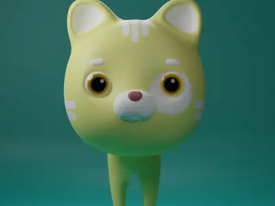 cartoon cat 3D model get