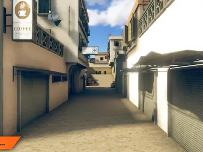 FPS map - eastern city and props 3D model