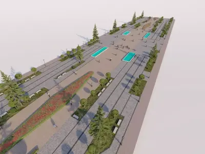 public park-Private Park Landscape 3D model 11