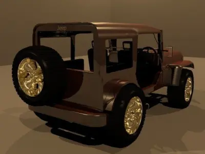  old JEEP  Free low-poly 3D model