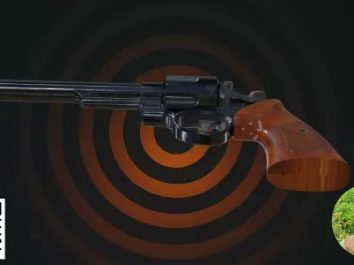 Classic Magnum Revolver - Wood Grip Edition 3D model