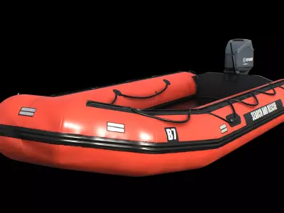 Rescue Boat Low-poly 3D model