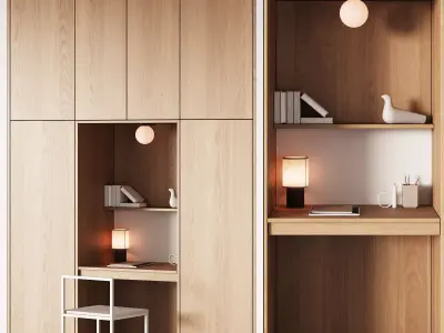 453 office furniture 26 workplace 10 desk niche working zone 3D model