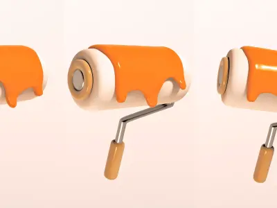 Paint Roller 3D model purchase