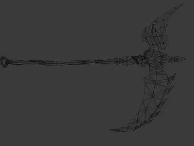 Futuristic Scythe Low-poly 3D model 3