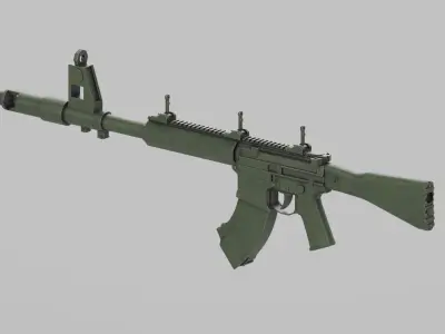 Assault rifle 3D model 2