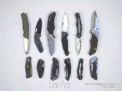 PBR Knife pack 2  Low-poly 3D model