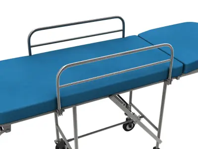 Stretcher 3d model hospital with cushion 3D model