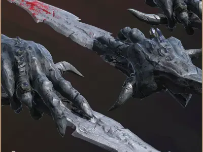 Legendary Damned Sword Low-poly 3D model