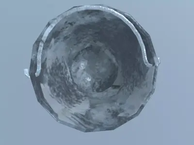Bucket metal bowl Low-poly 3D model