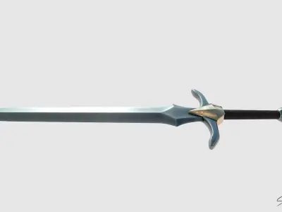 Lowpoly Sword 3D Model No Reference Unique Low-poly 3D model