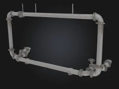 Pipe Network Structure Modular Industrial Piping System  3D model