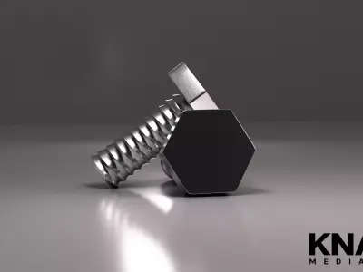 Small Screw Pack Vol 01 - 3 PBR Industrial Kitbash Fasteners 3D model
