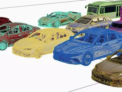 2026 low poly Mercedes Volkswagen Hyundai Chevrolet Toyota Isuzu Low-poly 3D model