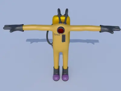 Low-Poly Monsters INC Tall CDA agent rigged 3D model alien  Low-poly 3D model