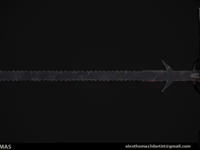Zweihander Two handed Sword  Low-poly 3D model