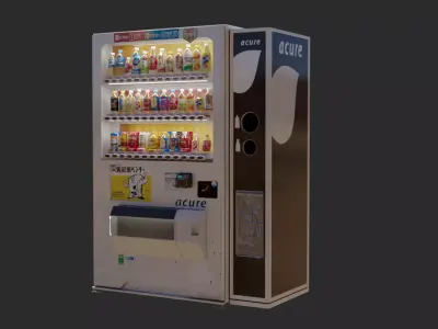 Vending machine Japan Low-poly 3D model
