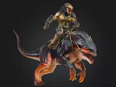 Predator Riding Beast Figure STL 3D print model