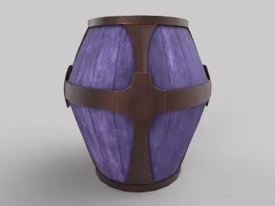  Stylized barrel Low-poly 3D model