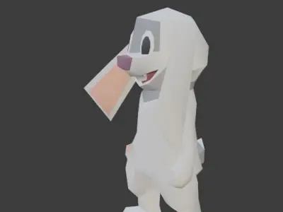 Happy As A Nut Bunny Low-poly 3D model