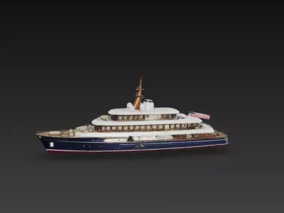 Classic Luxury Mega Yacht Vesse 3D print model