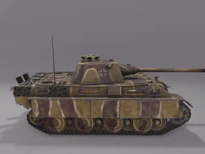 Panther F Tank  Low-poly 3D model