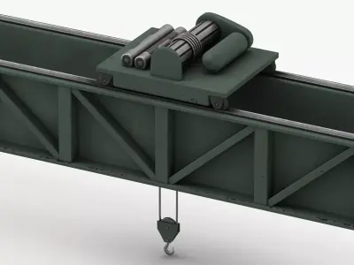 Game Ready Interior Overhead Crane 3D model