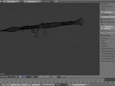 Grenade Launcher low-poly  Low-poly 3D model