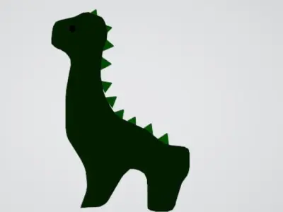 Low poly green sauropod plushie 3D Model Low-poly 3D model
