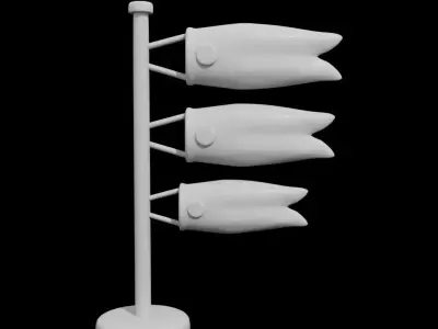 Koinobori Low-poly 3D model