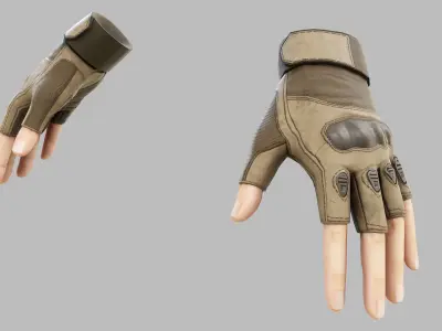 Tactical Gloves Low-poly 3D model shop