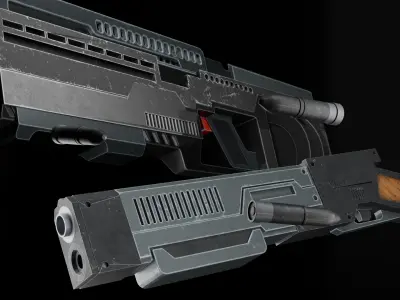 rifel y  pistola Low-poly 3D model
