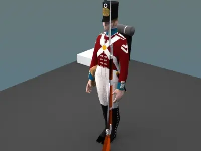 British LINE INFANTERY 1800 Low-poly 3D model